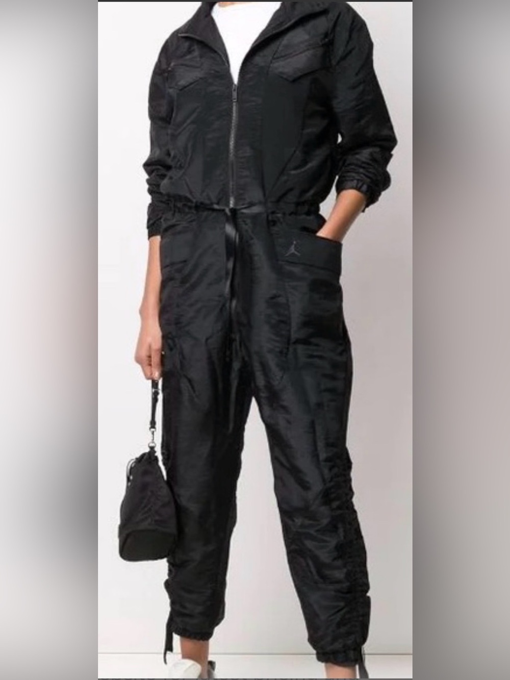 NIKE AIR Futura Women’s Black Flight Suit Lightweight Jumpsuit Size:Medium - Picture 2 of 15